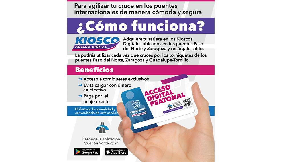 EL FIDEICOMISO DE PUENTES OFRECE UN NUEVO SERVICIO PARA LOS USUARIOS DE LOS PUENTES PASO DEL NORTE, ZARAGOZA Y GUADALUPE–TORNILLO
