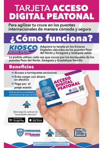EL FIDEICOMISO DE PUENTES OFRECE UN NUEVO SERVICIO PARA LOS USUARIOS DE LOS PUENTES PASO DEL NORTE, ZARAGOZA Y GUADALUPE–TORNILLO